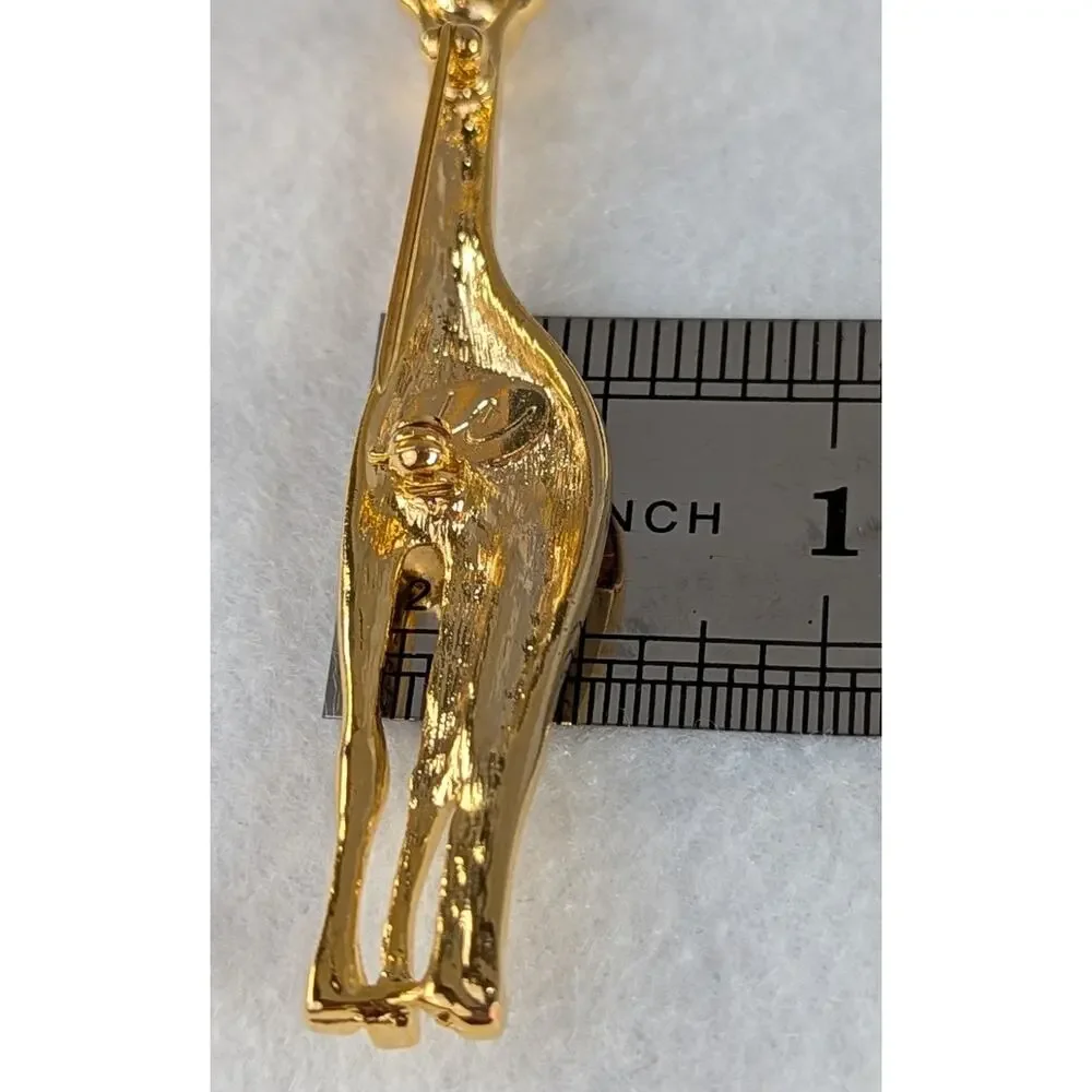 Giraffe gold vermeil pin/brooch Signed Liz claiborne Retro Y2K 23/4